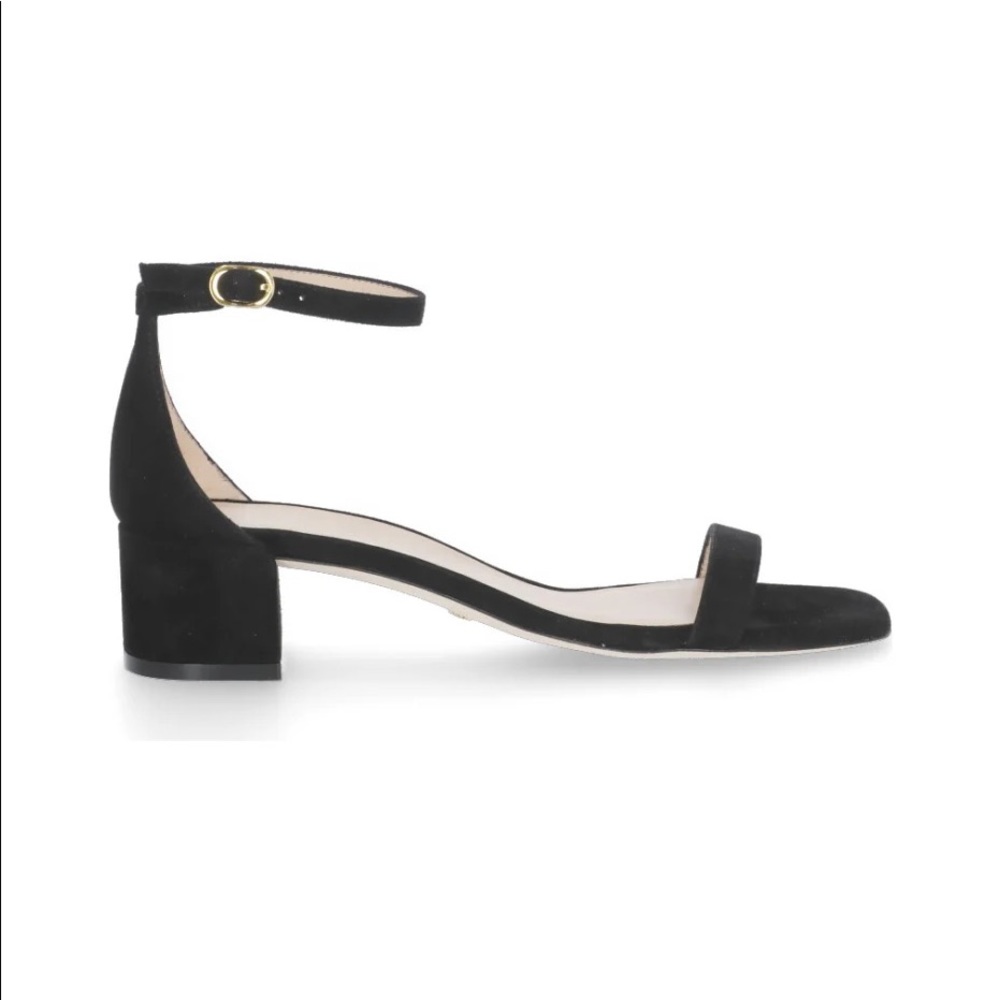 Stuart Weitzman Nudistcurve 35 Block Sandal W/ WOODEN HEEL